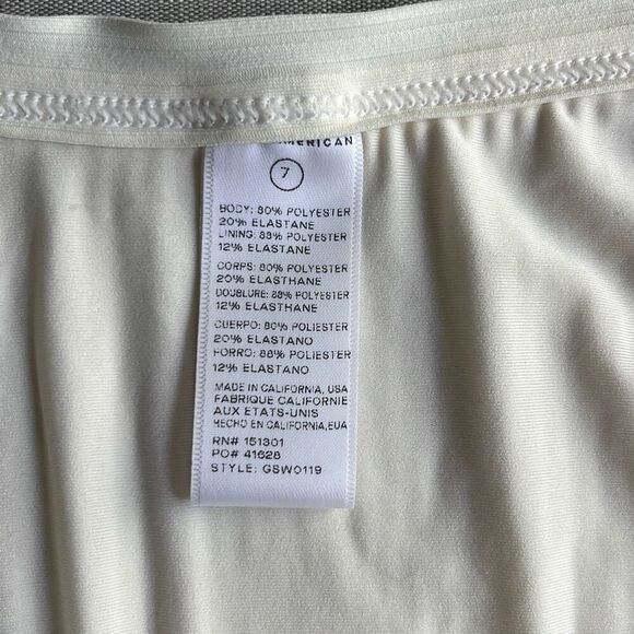 Good American 7 4X Plus Bikini Bottom Swimwear High Cut Ribbed Ivory NWT Beach - Picture 7 of 7